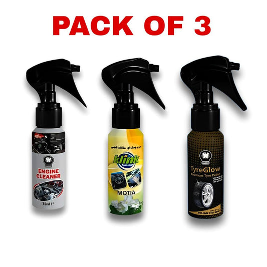 Premium Quality Car Care Spray Pack of 3 for Pakistani Drivers