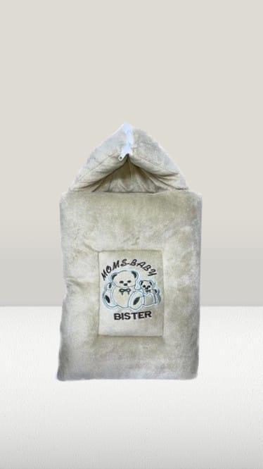 Baby Velvet Carry Nest Hooded Beige for Home & Travel
