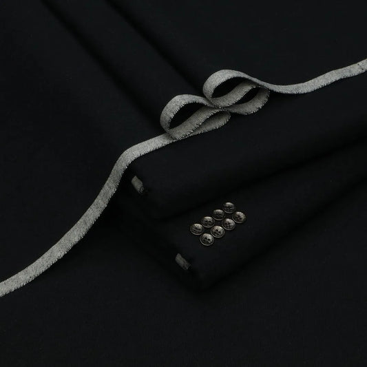 Unstitched Khaddar Suit Black Winter