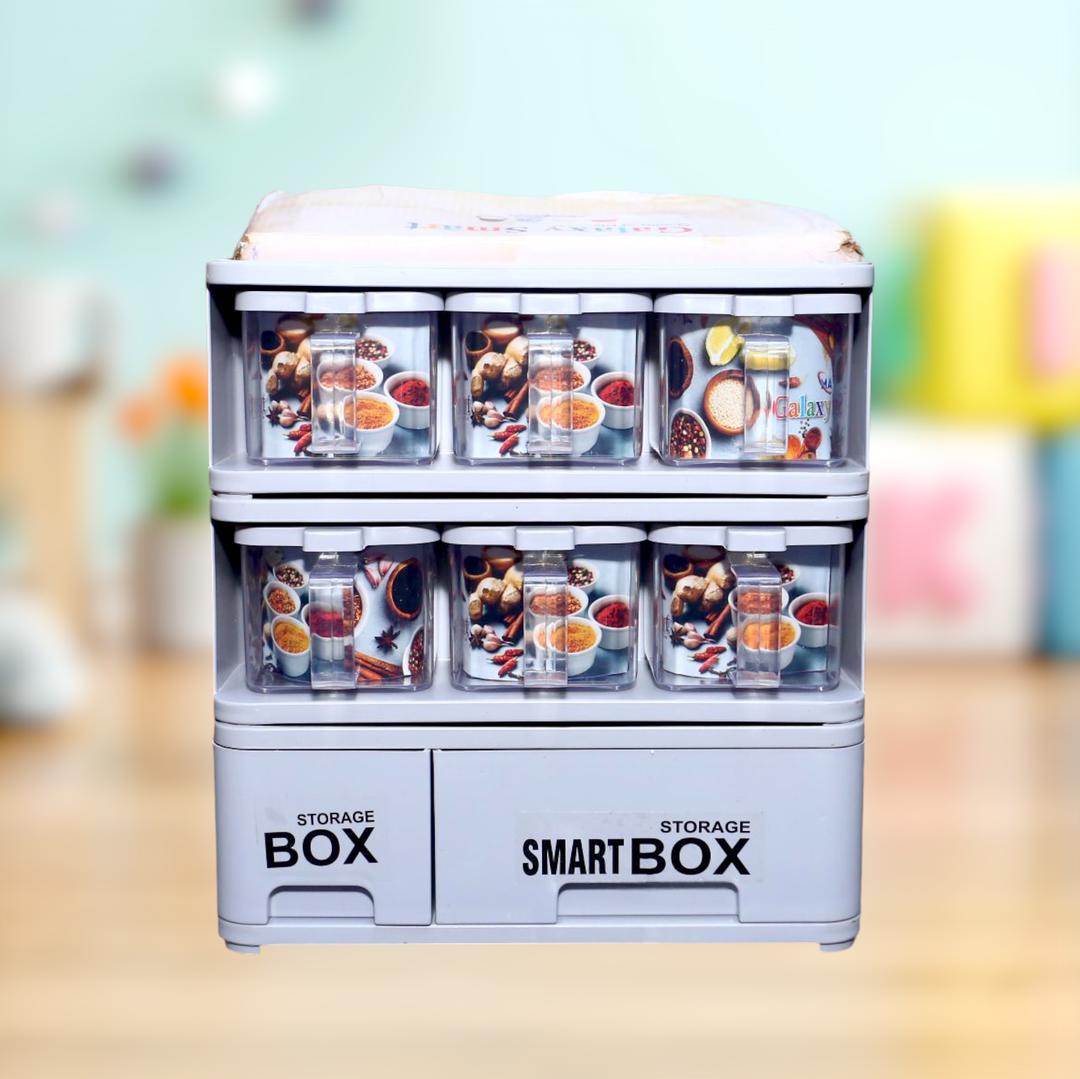 Galaxy Smart Box Spice Rack 6 in 1 Multicolor Stackable