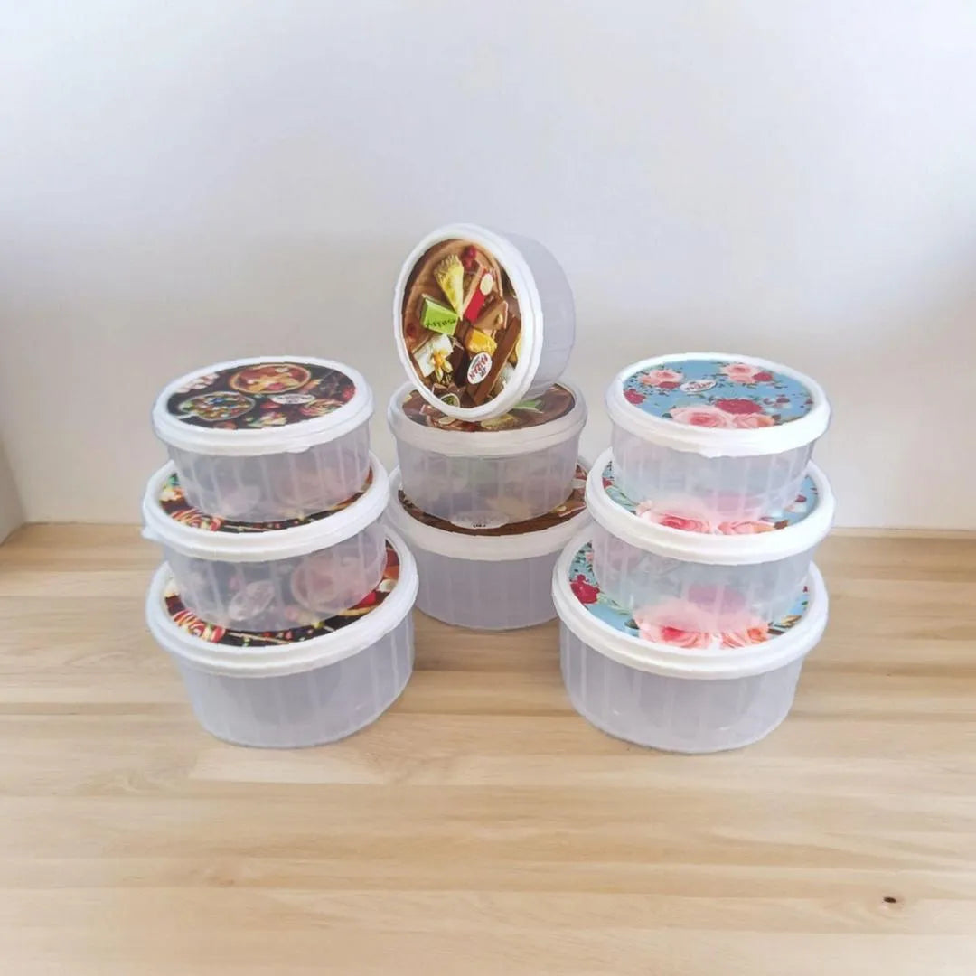 3-Piece Storage Bowl Set with Lid, Multicolor, ABS Plastic