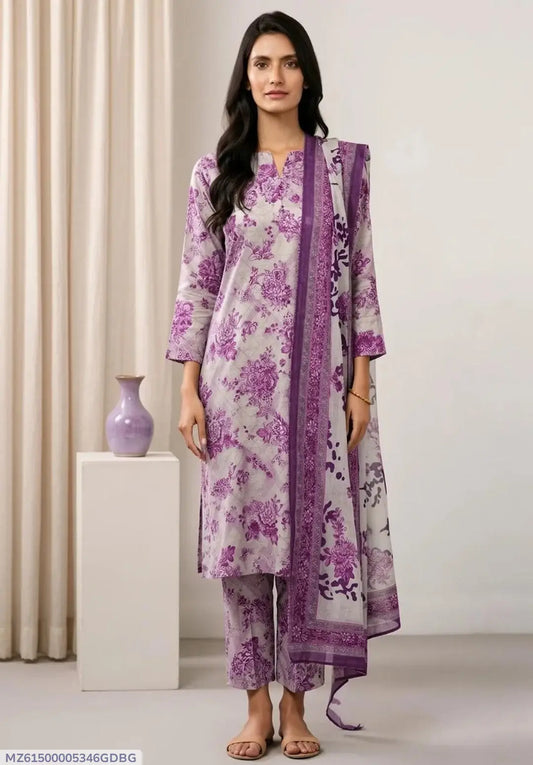 Women's Unstitched 3.Pc Digital Print Suit