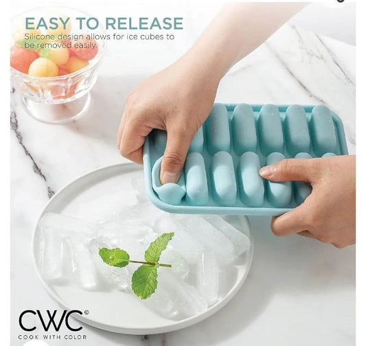 Silicone Ice Cubes Container Blue 18x12x4cm