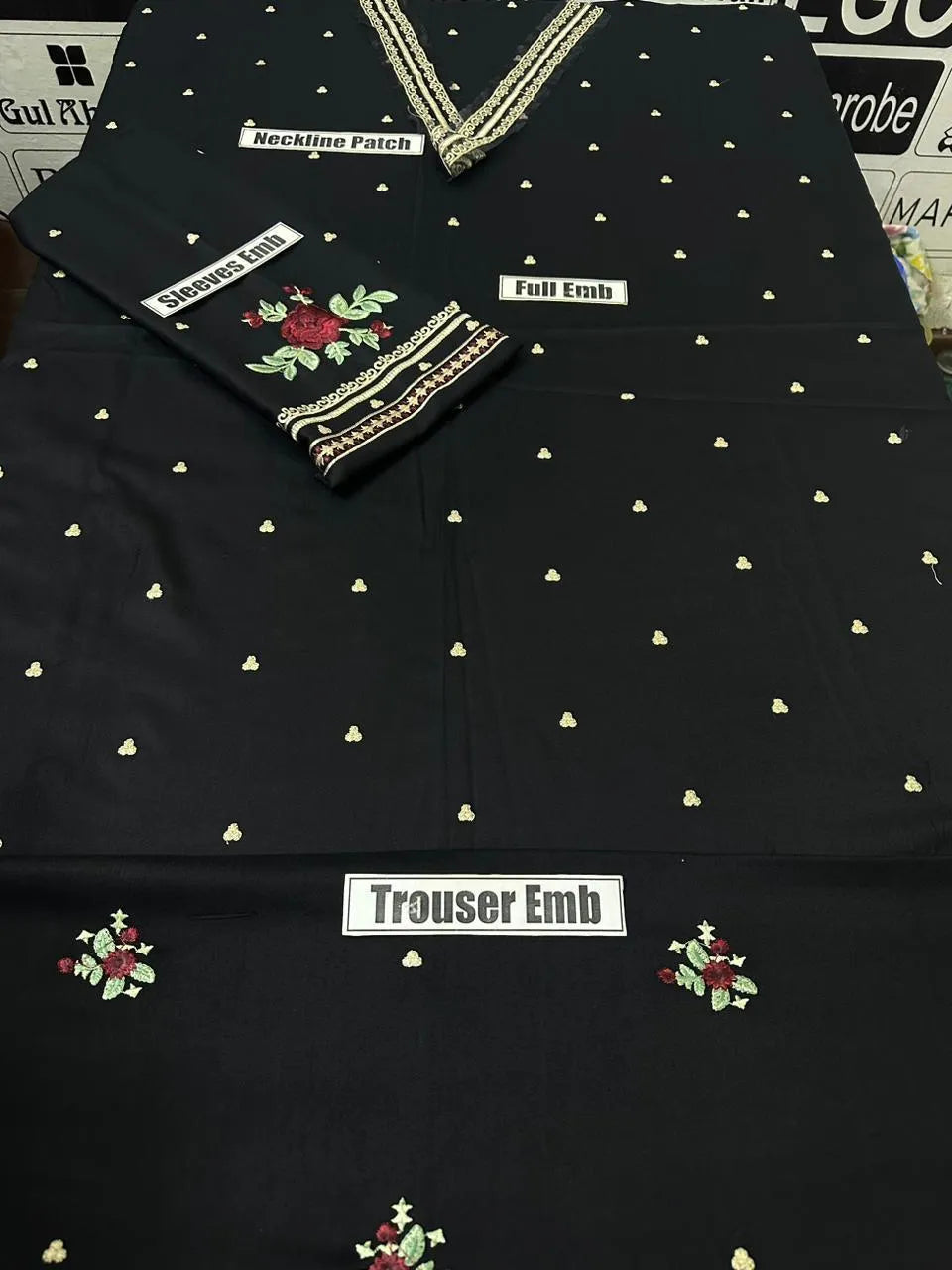 2 Pcs Unstitched Lawn Suit Black Embroidered 2026 Summer Collection