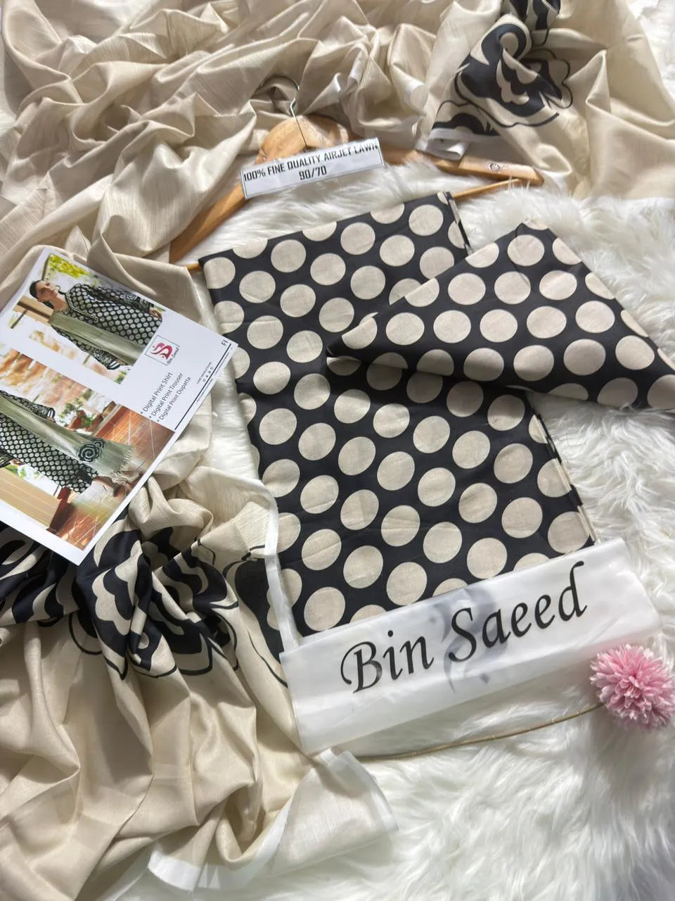 Black Digital Print Lawn 3Pcs Set
