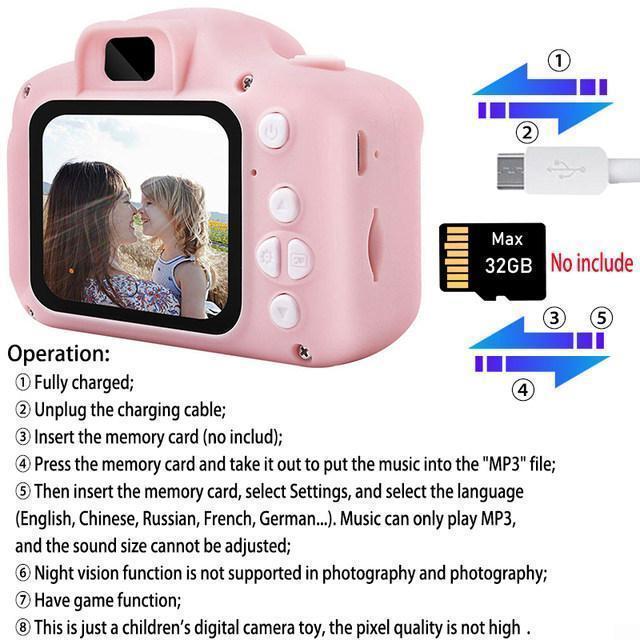 Mini Vintage Digital Camera for Kids 2.0 Inch HD