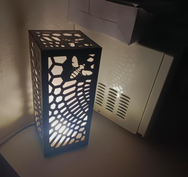 Rechargeable Honeycomb Bee Lamp 10.5" Dark Brown