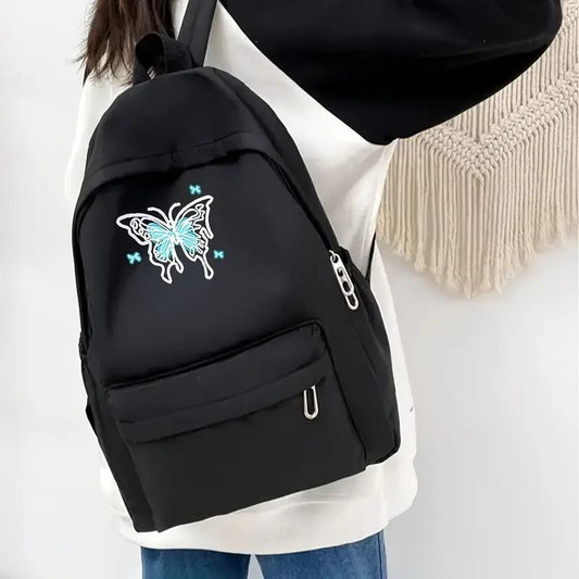 Black Butterfly Backpack for Students & Professionals