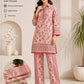 2 Pcs Women's Unstitched 3-D Block Printed Suit