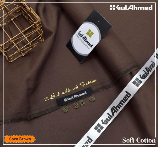 GulAhmed Soft Cotton Suit Coco Brown Summer Wear