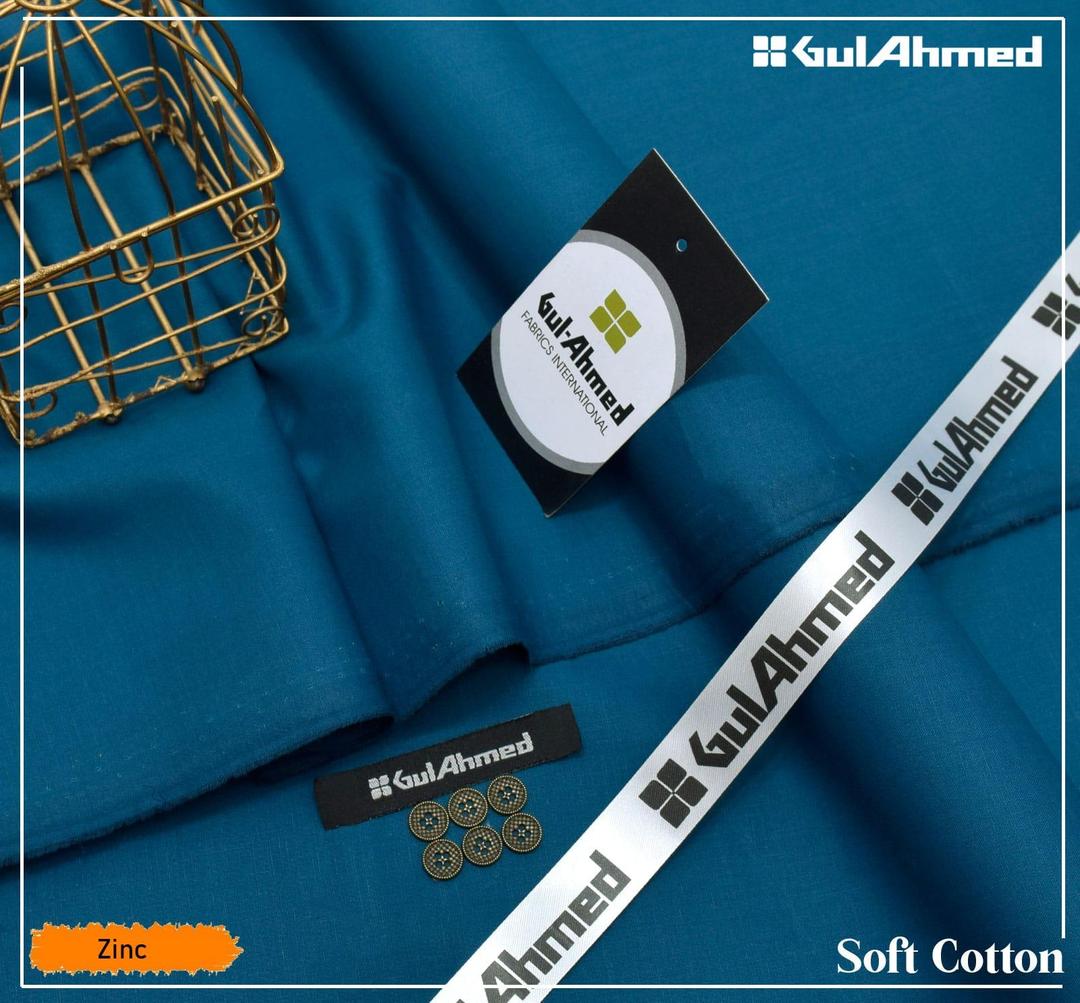 Soft Cotton Plain Blue Suit for Men 7 Meter