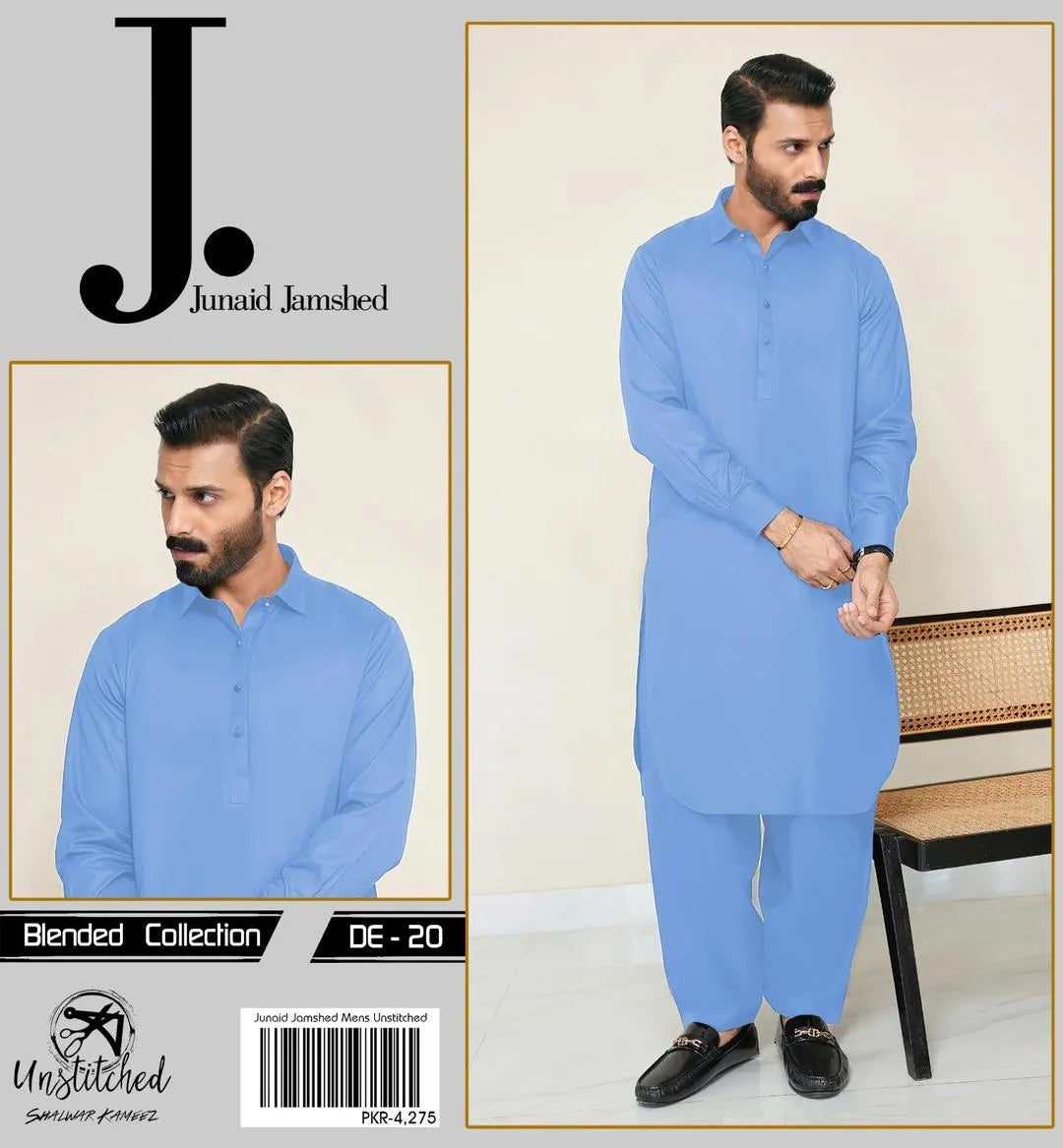 Men Blue Unstitched Suit Wash & Wear