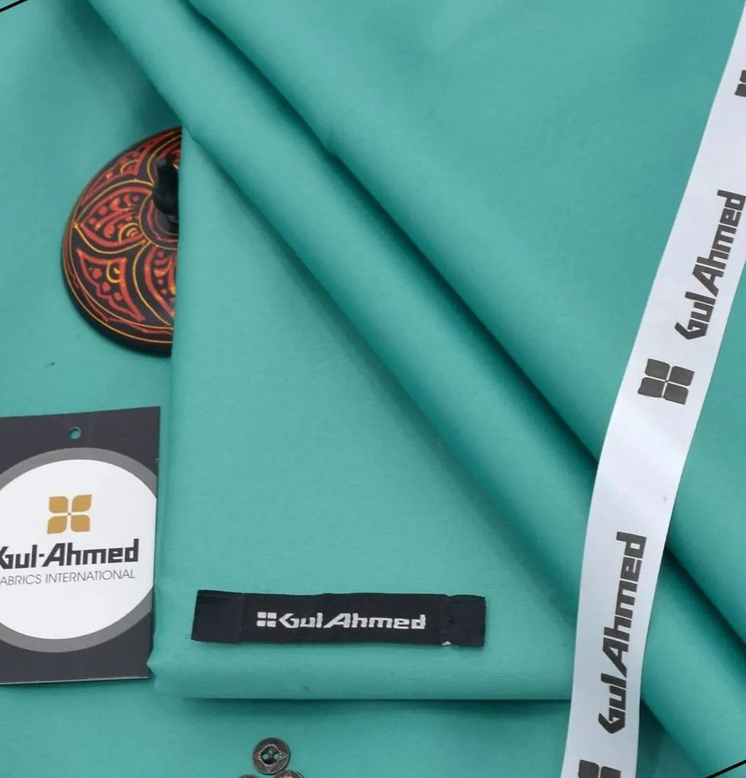 GulAhmed Premium Cotton Satin Suit 5 Sea Green