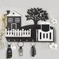 Modern Abstract Key & Mobile Holder Black White MDF