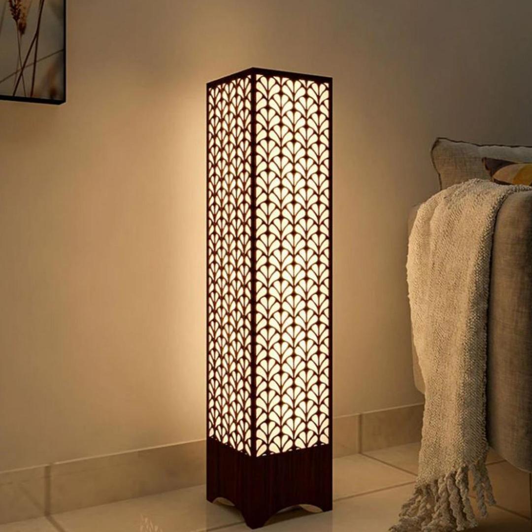 Modern Wooden Floor Lamp with Leaf Design for Home & Office