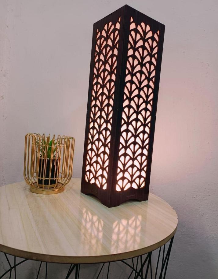 Modern Wooden Floor Lamp with Leaf Design for Home & Office