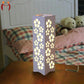 Rechargeable Wooden Table Lamp with Floral Design 15"