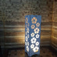 Rechargeable Wooden Table Lamp with Floral Design 15"