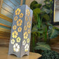 Rechargeable Wooden Table Lamp with Floral Design 15"