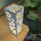 Rechargeable Wooden Table Lamp with Floral Design 15"