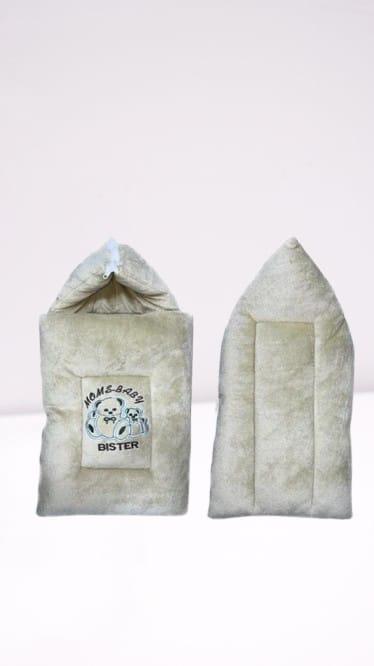 Baby Velvet Carry Nest Hooded Beige for Home & Travel