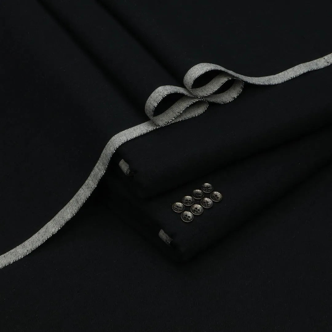 Unstitched Khaddar Suit Black Winter