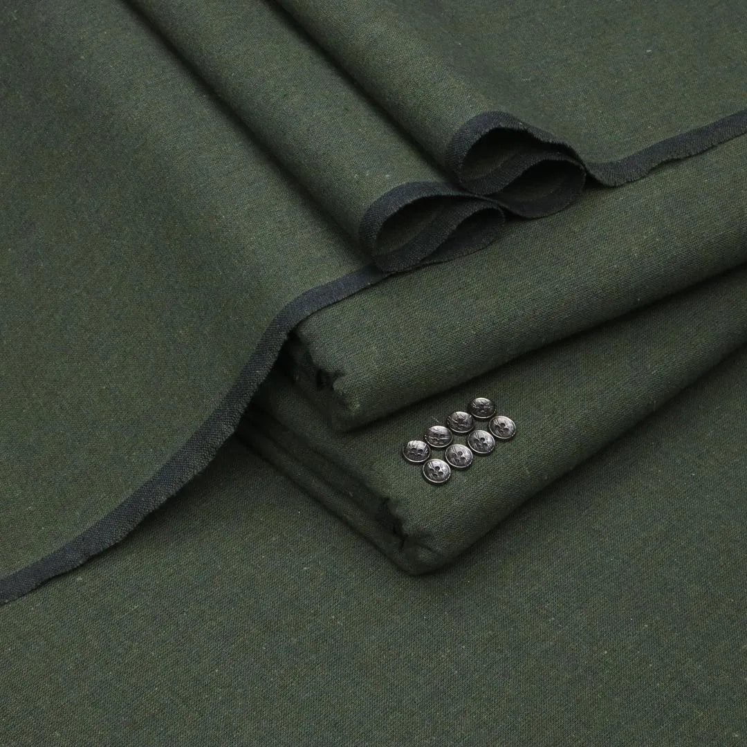 Men's Khaddar Plain Green Suit Winter Comfort