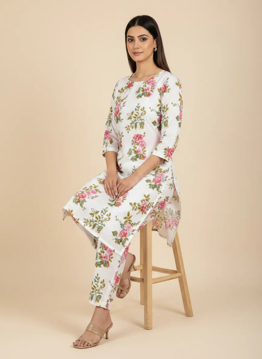 Stylish 2 Pcs Women's Unstitched Printed Suit