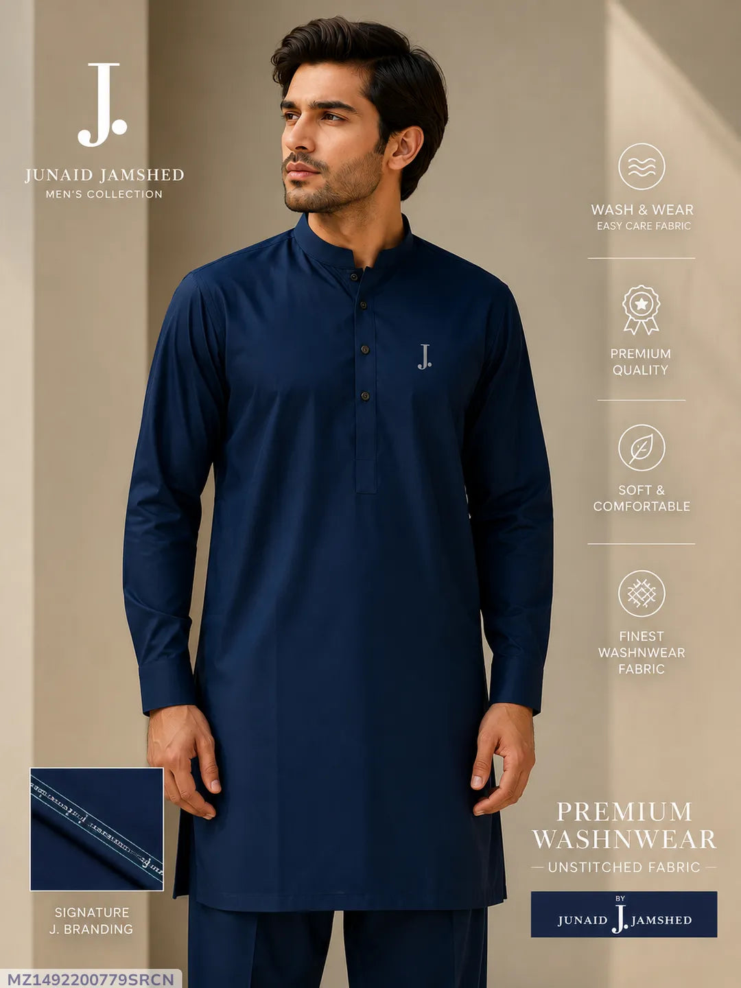 Men's Unstitched Wash And Wear Plain Suit