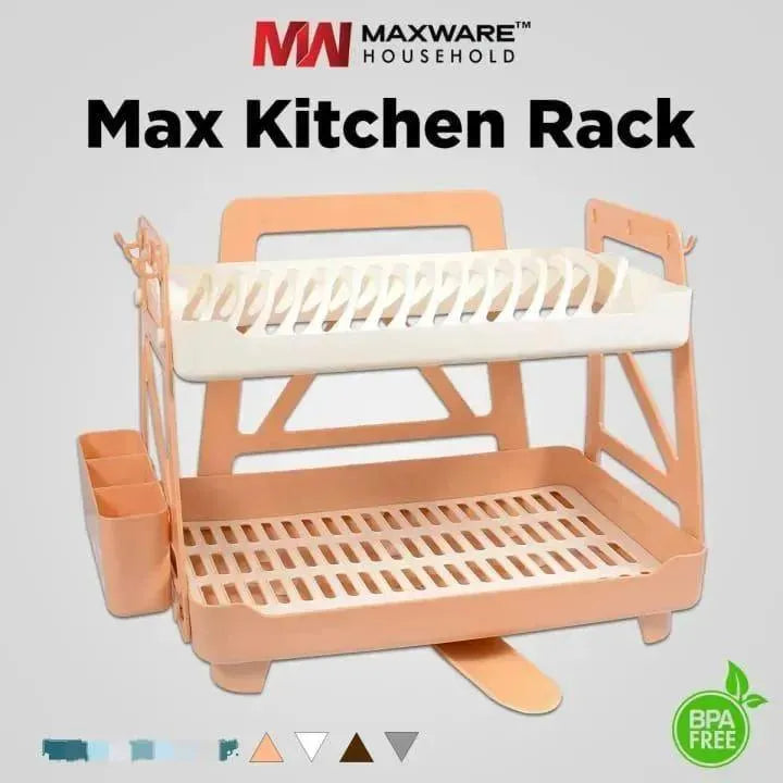 Max Kitchen Rack Two Tier BPA Free Plastic Storage