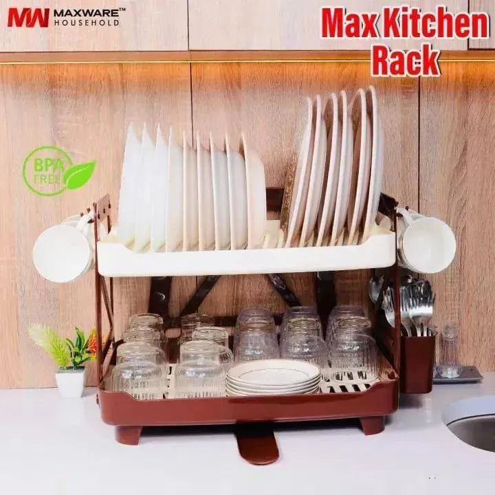 Max Kitchen Rack Two Tier BPA Free Plastic Storage