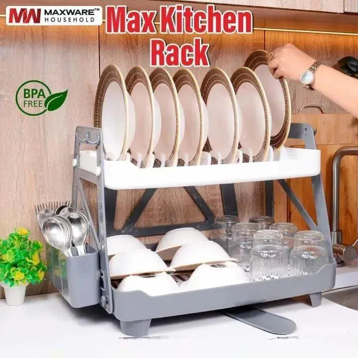Max Kitchen Rack Two Tier BPA Free Plastic Storage