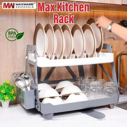 Max Kitchen Rack Two Tier BPA Free Plastic Storage