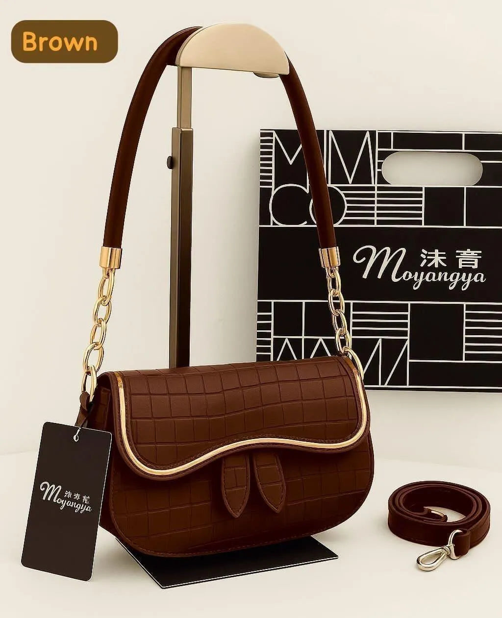 Women's Leather Printed Shoulder Bag