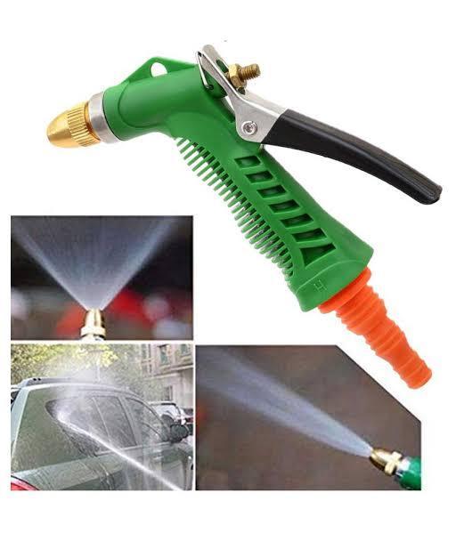 Green Lever Spray Gun with Brass Tip for Car & Garden Use