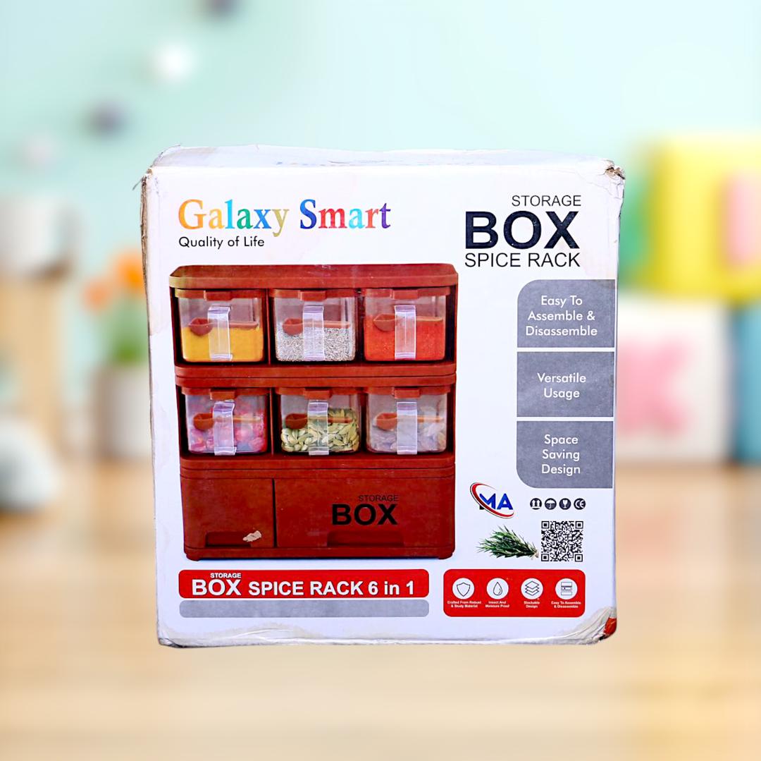 Galaxy Smart Box Spice Rack 6 in 1 Multicolor Stackable