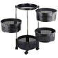 Black 4-Tier Rotatable Fruit Basket with Wheels