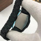 Men Black Carbon Fiber Arabic Dial Watch 4"