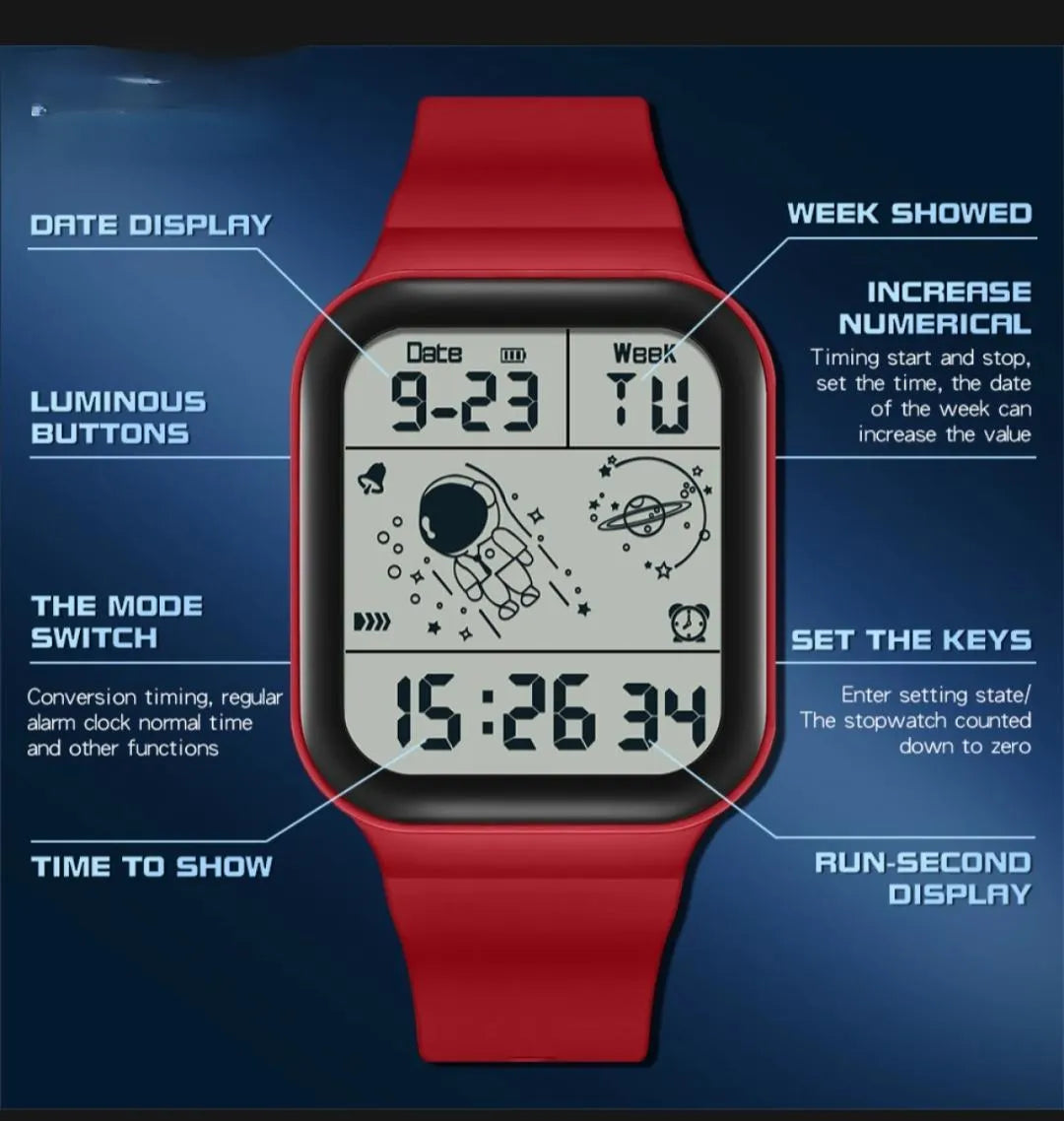 Waterproof Digital LED Watch for Men Women Teens