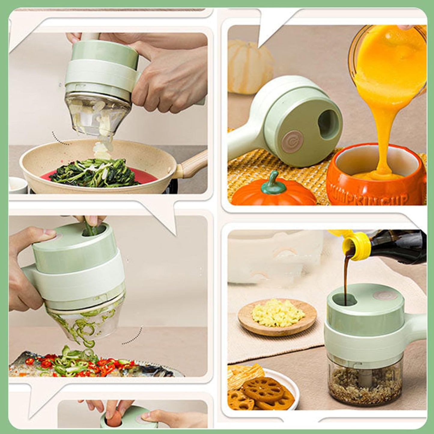 Electric Handheld Vegetable Cutter Slicer Multifunctional Food Chopper