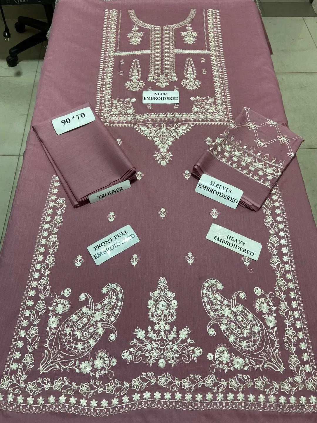 Pink Embroidered Lawn 2Pcs Shirt Trouser Set