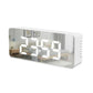 Modern LED Mirror Clock White 50ml Wake Up Feature