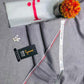 Men's Grey Wash & Wear Suit with Pink Stitching