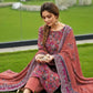 3 pcs Unstitched Printed Lawn Suit Orange Bridal Party Wear