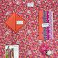 3 pcs Unstitched Printed Lawn Suit Orange Bridal Party Wear
