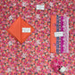 3 pcs Unstitched Printed Lawn Suit Orange Bridal Party Wear
