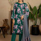 Green Printed 3-Piece Dobby Lawn Suit Set