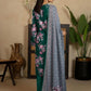 Green Printed 3-Piece Dobby Lawn Suit Set
