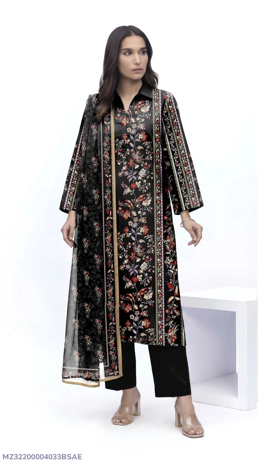 3 Pcs Women's Unstitched Printed Suit