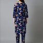 2 Pcs Unstitched Printed Blue Floral Suit for Women